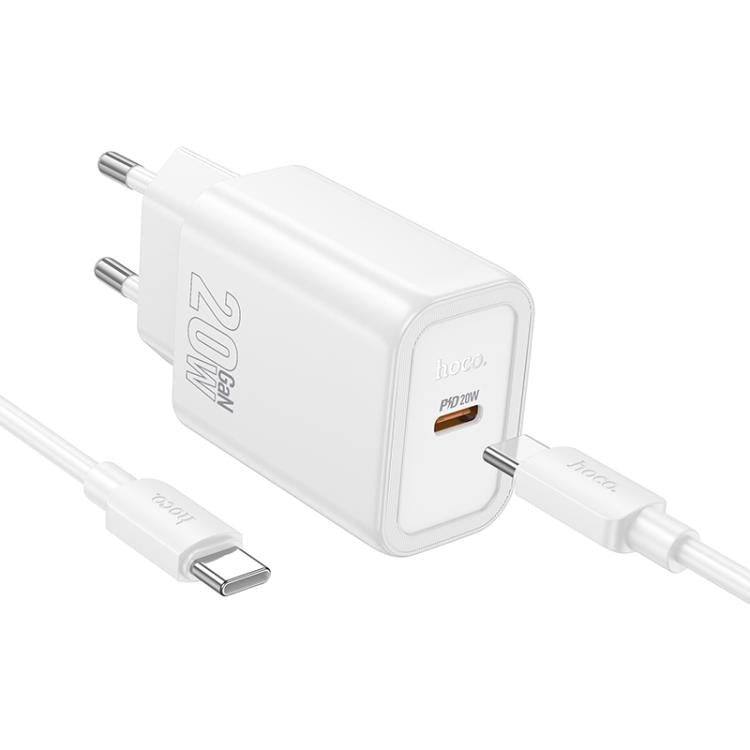 Set caricabatterie hoco N60 PD20W Type-C con cavo da 1 m Type-C a Type-C, EU Plug