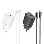 Set caricabatterie hoco N60 PD20W Type-C con cavo da 1 m Type-C a Type-C, EU Plug