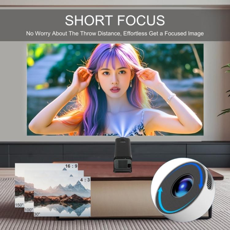 Proiettore intelligente M10 1280 x 720P 200ANSI Amlogic H713 CPU Android 11.0, US Plug, EU Plug, UK Plug, AU Plug
