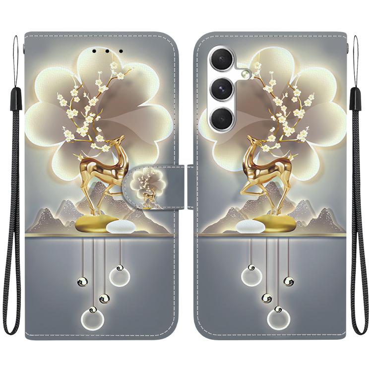 Custodia per telefono in pelle con disegno colorato con texture di cristallo, For Samsung Galaxy A05s