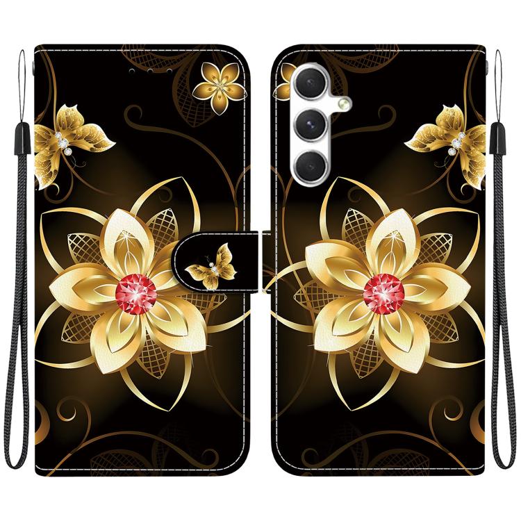 Custodia per telefono in pelle con disegno colorato con texture di cristallo, For Samsung Galaxy A05s