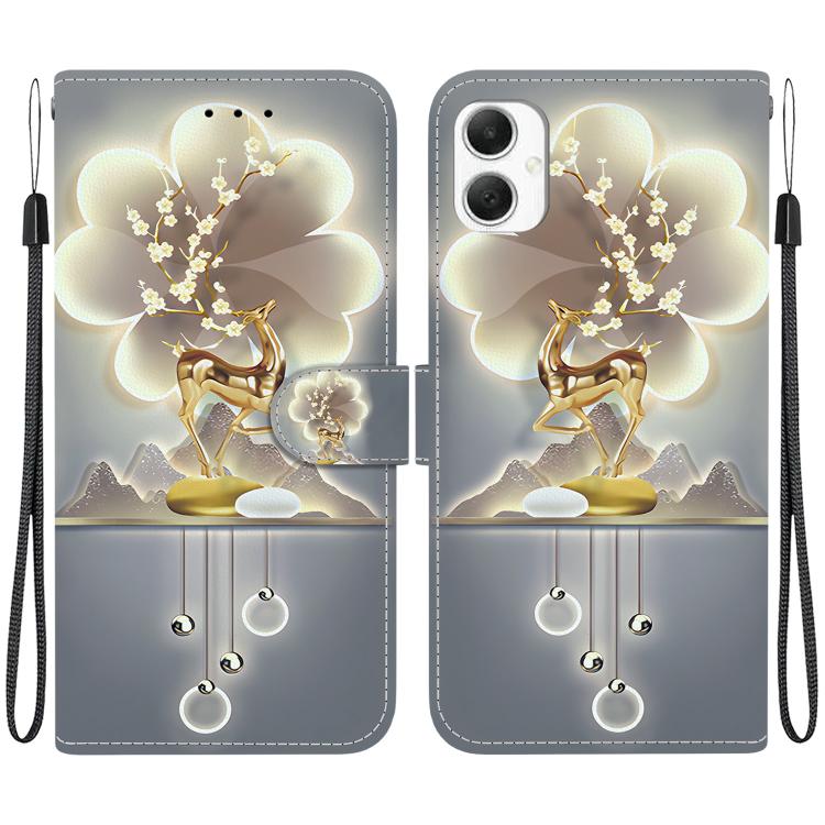 Custodia per telefono in pelle con disegno colorato con texture di cristallo, For Samsung Galaxy A05