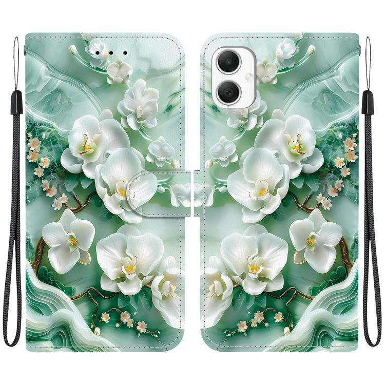 Custodia per telefono in pelle con disegno colorato con texture di cristallo, For Samsung Galaxy A05