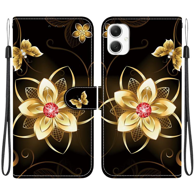 Custodia per telefono in pelle con disegno colorato con texture di cristallo, For Samsung Galaxy A06