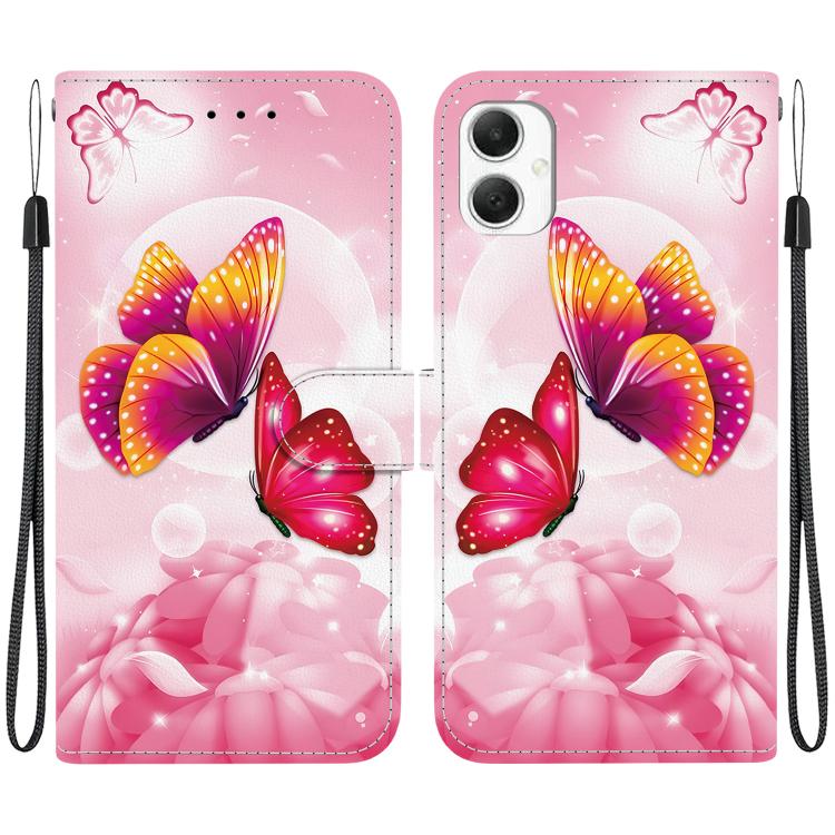 Custodia per telefono in pelle con disegno colorato con texture di cristallo, For Samsung Galaxy A06