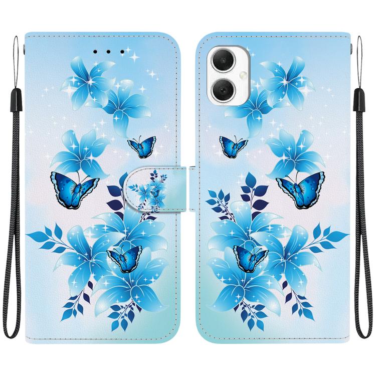Custodia per telefono in pelle con disegno colorato con texture di cristallo, For Samsung Galaxy A06