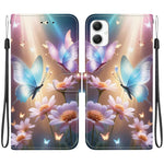 Custodia per telefono in pelle con disegno colorato con texture di cristallo, For Samsung Galaxy A06