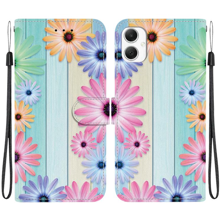 Custodia per telefono in pelle con disegno colorato con texture di cristallo, For Samsung Galaxy A06