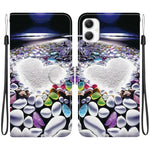 Custodia per telefono in pelle con disegno colorato con texture di cristallo, For Samsung Galaxy A06