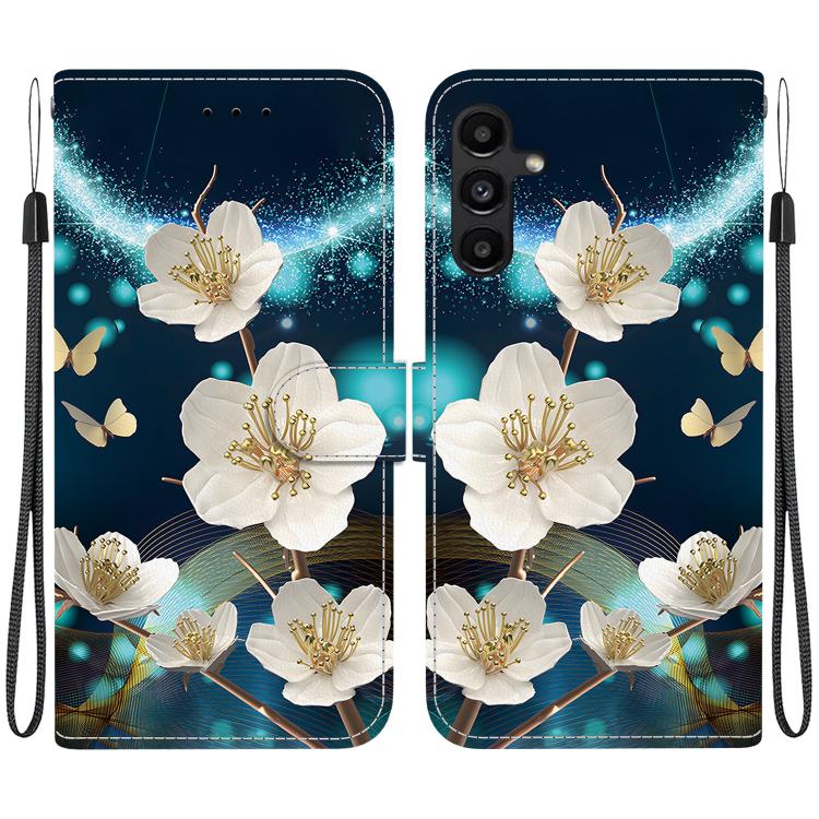 Custodia per telefono in pelle con disegno colorato con texture di cristallo, For Samsung Galaxy A15