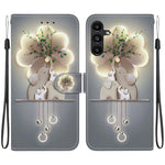Custodia per telefono in pelle con disegno colorato con texture di cristallo, For Samsung Galaxy A15