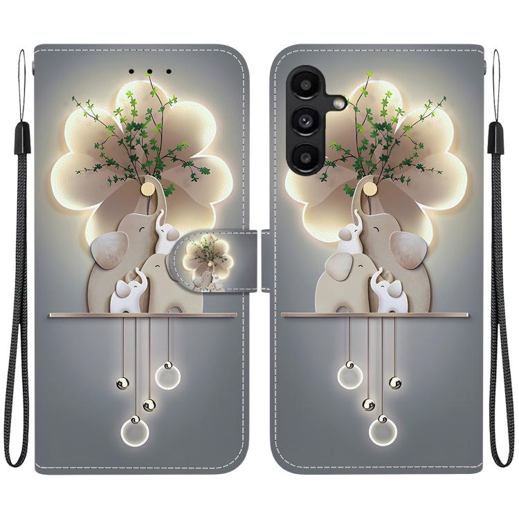 Custodia per telefono in pelle con disegno colorato con texture di cristallo, For Samsung Galaxy A15