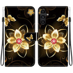 Custodia per telefono in pelle con disegno colorato con texture di cristallo, For Samsung Galaxy A15