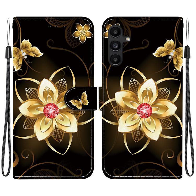 Custodia per telefono in pelle con disegno colorato con texture di cristallo, For Samsung Galaxy A15
