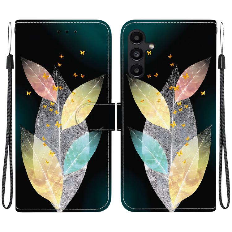 Custodia per telefono in pelle con disegno colorato con texture di cristallo, For Samsung Galaxy A15