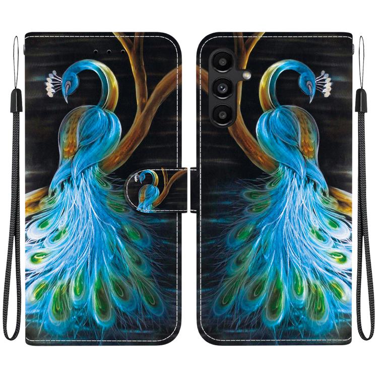 Custodia per telefono in pelle con disegno colorato con texture di cristallo, For Samsung Galaxy A15