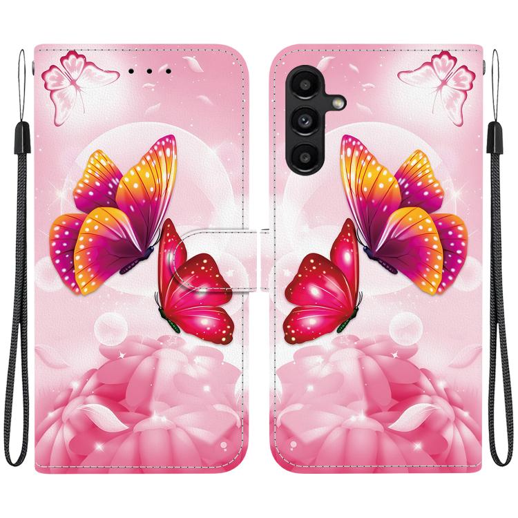 Custodia per telefono in pelle con disegno colorato con texture di cristallo, For Samsung Galaxy A15
