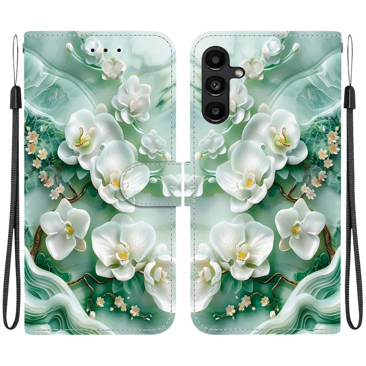 Custodia per telefono in pelle con disegno colorato con texture di cristallo, For Samsung Galaxy A15
