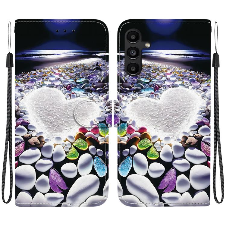Custodia per telefono in pelle con disegno colorato con texture di cristallo, For Samsung Galaxy A15