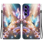 Custodia per telefono in pelle con disegno colorato con texture di cristallo, For Samsung Galaxy A16