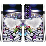 Custodia per telefono in pelle con disegno colorato con texture di cristallo, For Samsung Galaxy A16