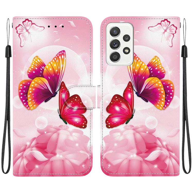 Custodia per telefono in pelle con disegno colorato con texture di cristallo, For Samsung Galaxy A33 5G