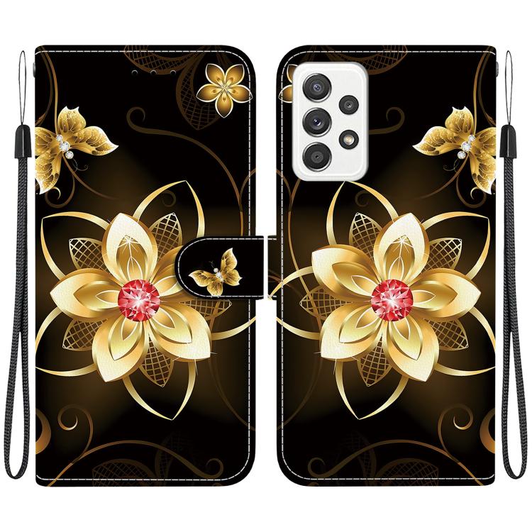 Custodia per telefono in pelle con disegno colorato con texture di cristallo, For Samsung Galaxy A53 5G