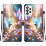 Custodia per telefono in pelle con disegno colorato con texture di cristallo, For Samsung Galaxy A53 5G