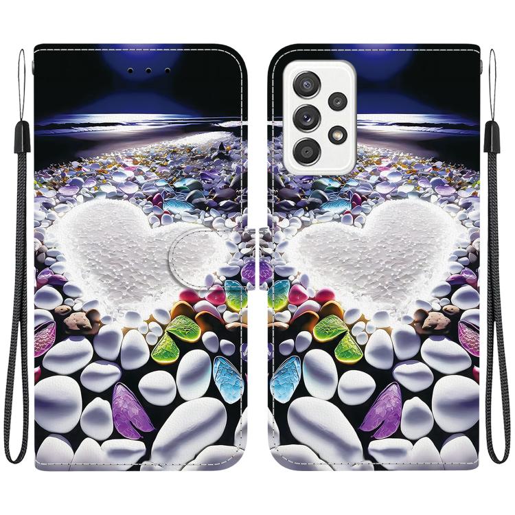 Custodia per telefono in pelle con disegno colorato con texture di cristallo, For Samsung Galaxy A53 5G