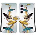 Custodia per telefono in pelle con disegno colorato con texture di cristallo, For Samsung Galaxy A55 5G