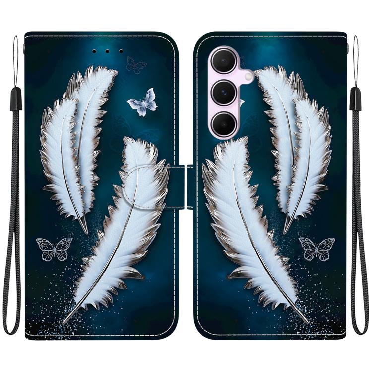Custodia per telefono in pelle con disegno colorato con texture di cristallo, For Samsung Galaxy A55 5G