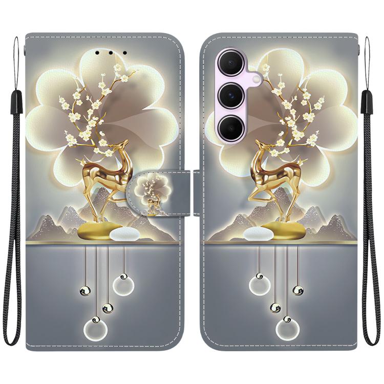 Custodia per telefono in pelle con disegno colorato con texture di cristallo, For Samsung Galaxy A55 5G