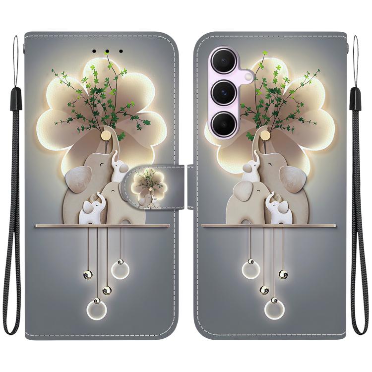 Custodia per telefono in pelle con disegno colorato con texture di cristallo, For Samsung Galaxy A55 5G