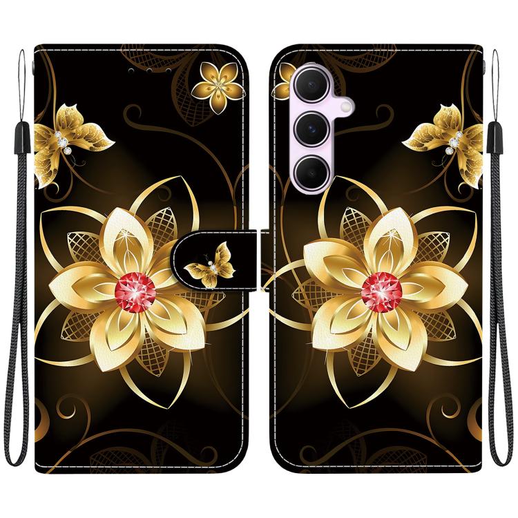 Custodia per telefono in pelle con disegno colorato con texture di cristallo, For Samsung Galaxy A55 5G