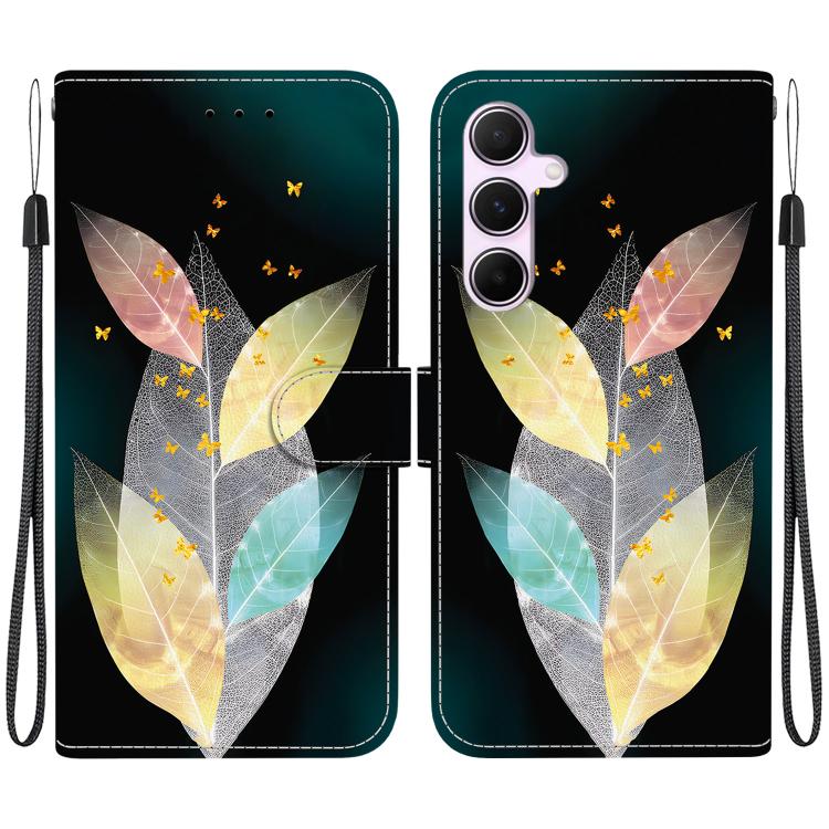 Custodia per telefono in pelle con disegno colorato con texture di cristallo, For Samsung Galaxy A55 5G