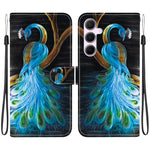 Custodia per telefono in pelle con disegno colorato con texture di cristallo, For Samsung Galaxy A55 5G
