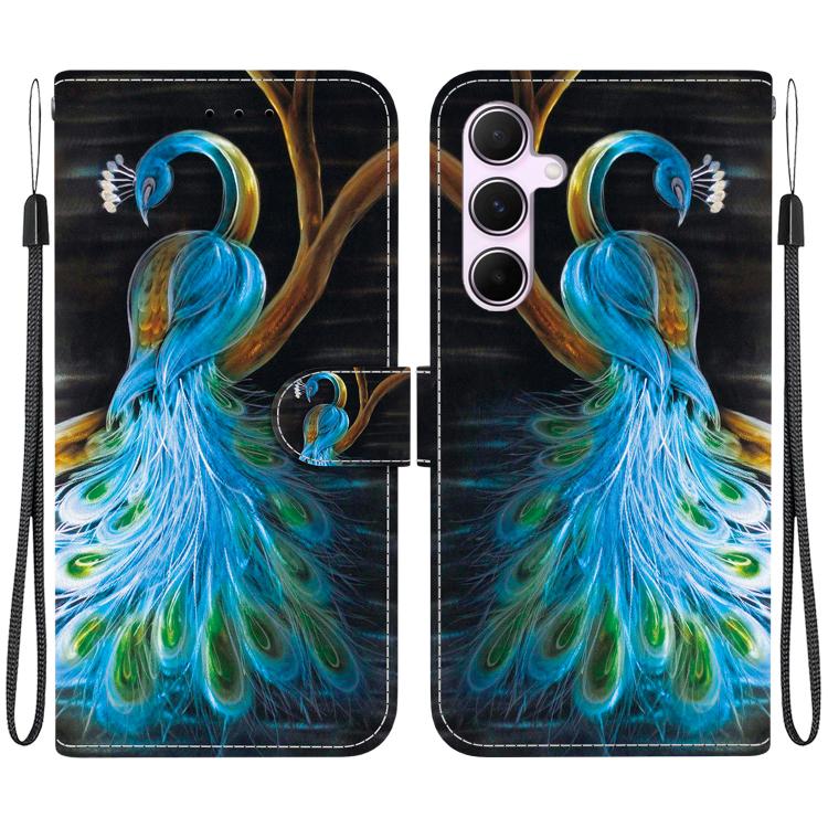 Custodia per telefono in pelle con disegno colorato con texture di cristallo, For Samsung Galaxy A55 5G
