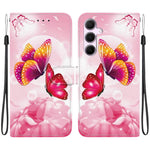 Custodia per telefono in pelle con disegno colorato con texture di cristallo, For Samsung Galaxy A55 5G