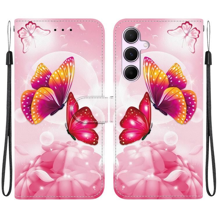 Custodia per telefono in pelle con disegno colorato con texture di cristallo, For Samsung Galaxy A55 5G
