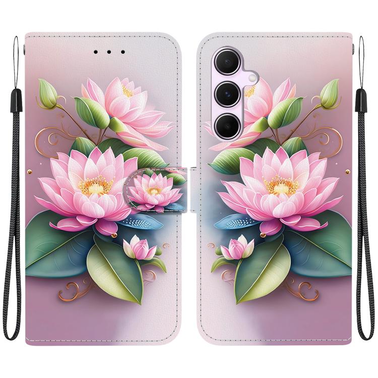 Custodia per telefono in pelle con disegno colorato con texture di cristallo, For Samsung Galaxy A55 5G