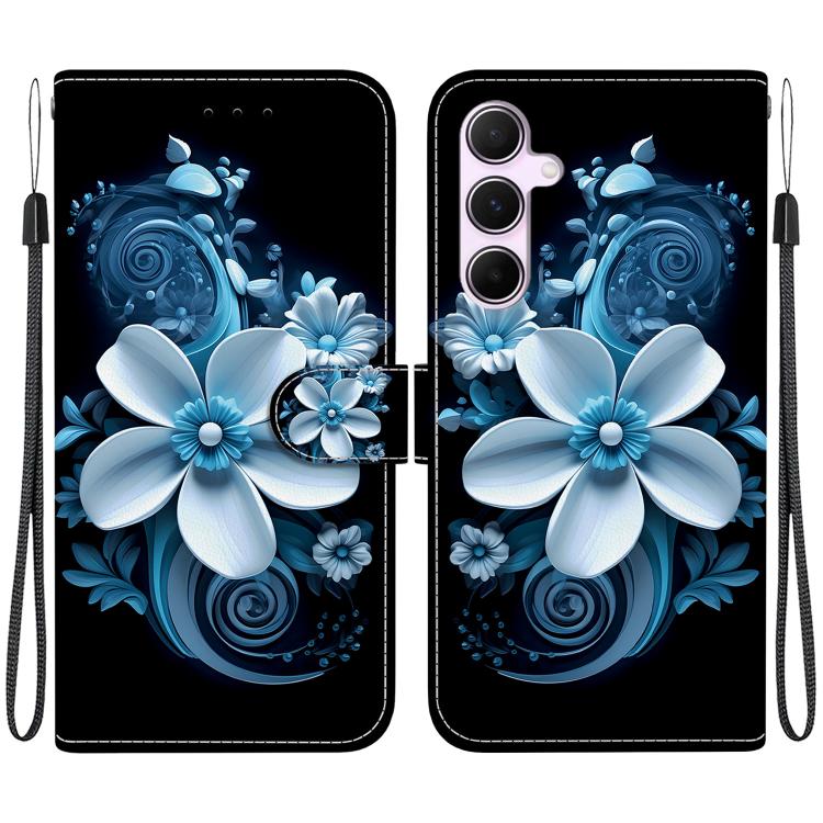 Custodia per telefono in pelle con disegno colorato con texture di cristallo, For Samsung Galaxy A55 5G