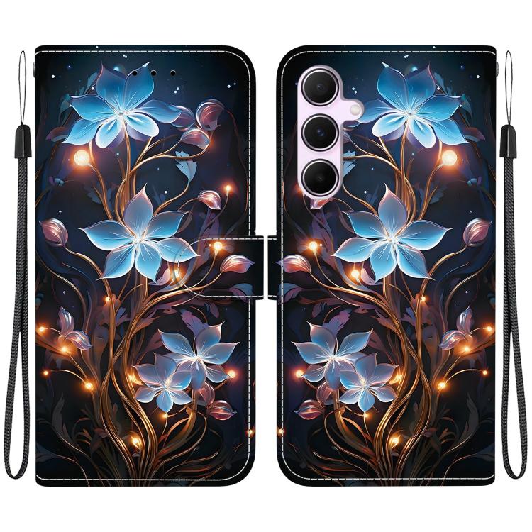 Custodia per telefono in pelle con disegno colorato con texture di cristallo, For Samsung Galaxy A55 5G
