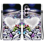 Custodia per telefono in pelle con disegno colorato con texture di cristallo, For Samsung Galaxy A55 5G