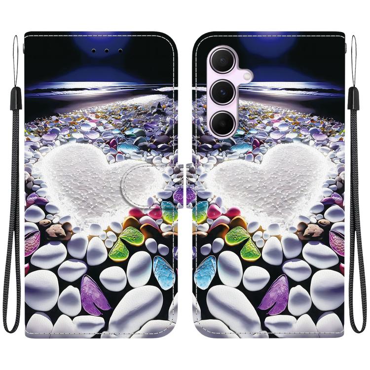 Custodia per telefono in pelle con disegno colorato con texture di cristallo, For Samsung Galaxy A55 5G