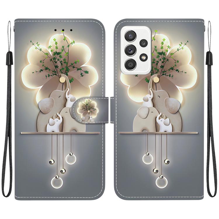 Custodia per telefono in pelle con disegno colorato con texture di cristallo, For Samsung Galaxy A73 5G