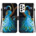 Custodia per telefono in pelle con disegno colorato con texture di cristallo, For Samsung Galaxy A73 5G