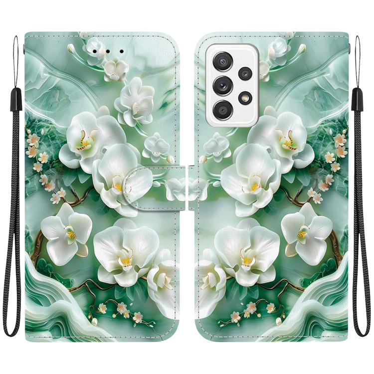 Custodia per telefono in pelle con disegno colorato con texture di cristallo, For Samsung Galaxy A73 5G