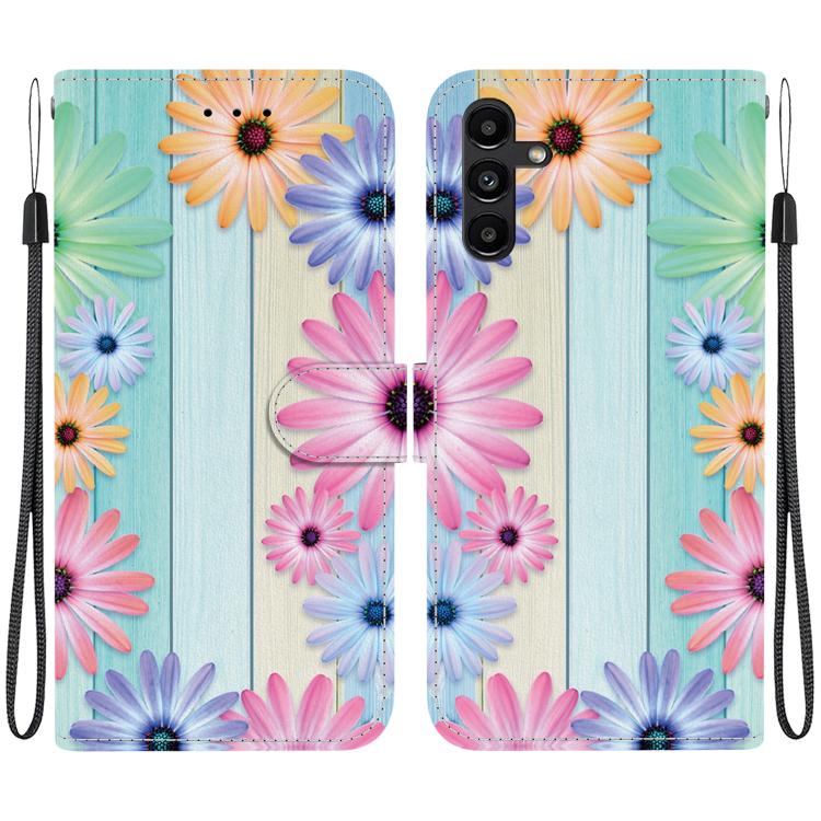Custodia per telefono in pelle con disegno colorato con texture di cristallo, For Samsung Galaxy A13 5G