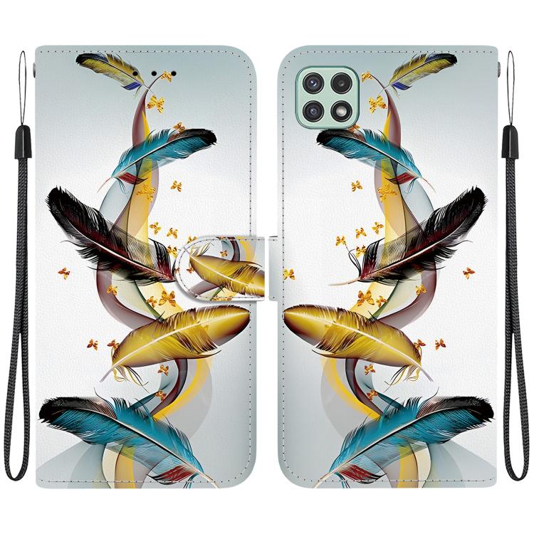 Custodia per telefono in pelle con disegno colorato con texture di cristallo, For Samsung Galaxy A22 5G