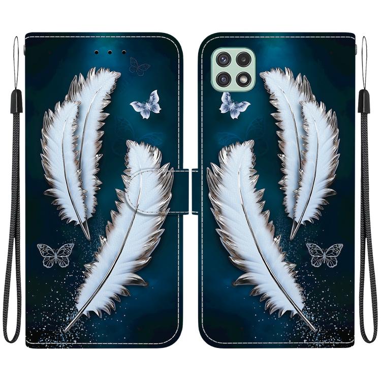 Custodia per telefono in pelle con disegno colorato con texture di cristallo, For Samsung Galaxy A22 5G